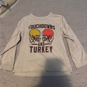 Kids Touchdowns and Turkey Long Sleeve Shirt
